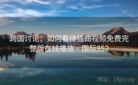跨国讨论：如何看待插曲视频免费完整版在线播放 · 国际852